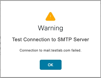 Error- Connection to SMTP Server Failed