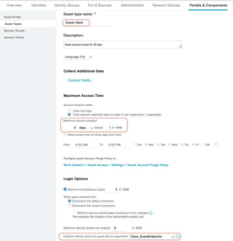 Edit guest type settings