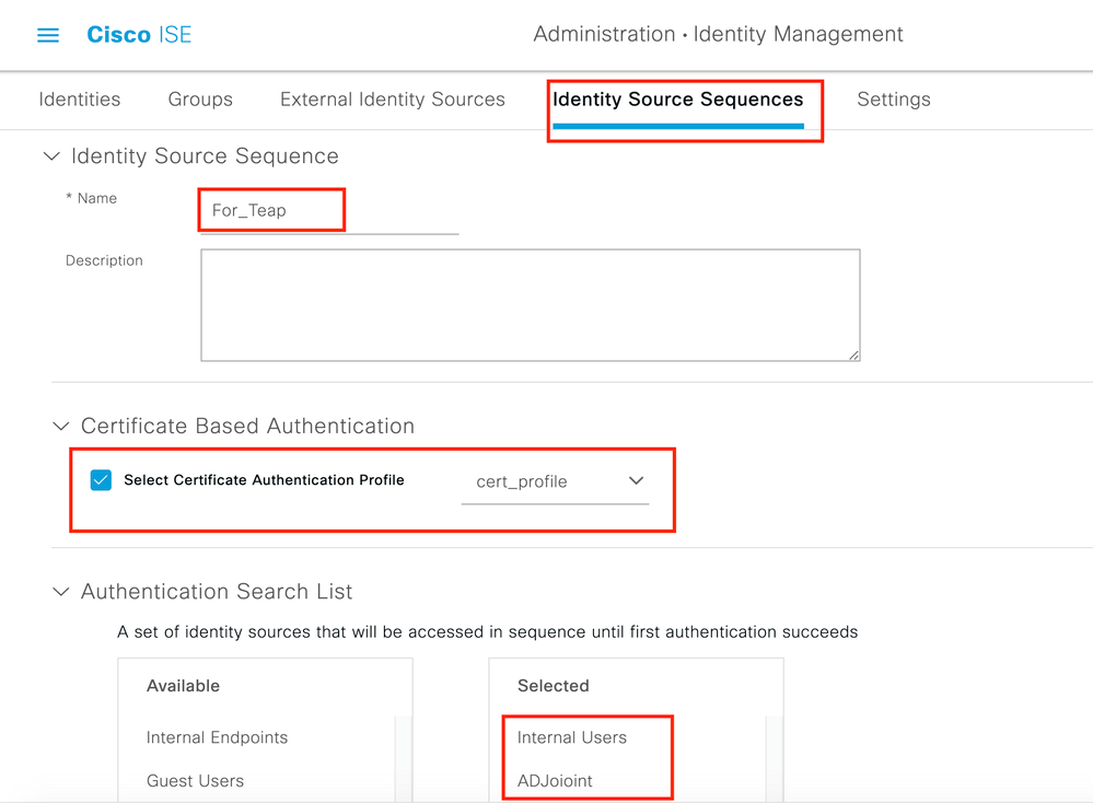 Cisco ISE Configuration - For TEAP