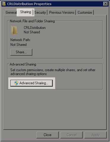 Enable Advanced Sharing