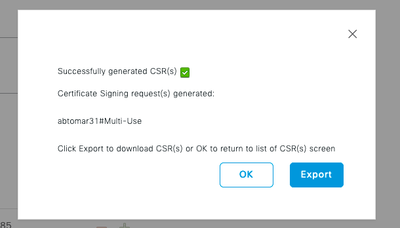 Successfully Generated CSR