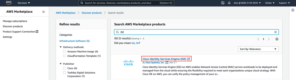 Cisco ISE on AWS - Marketplace Image