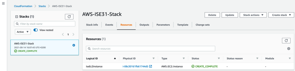 Cisco ISE on AWS - Stack Completion