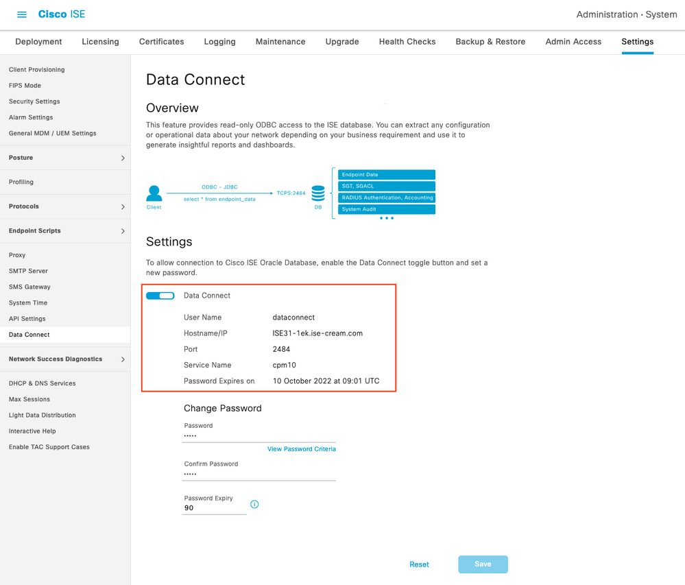 Data Connect Node settings