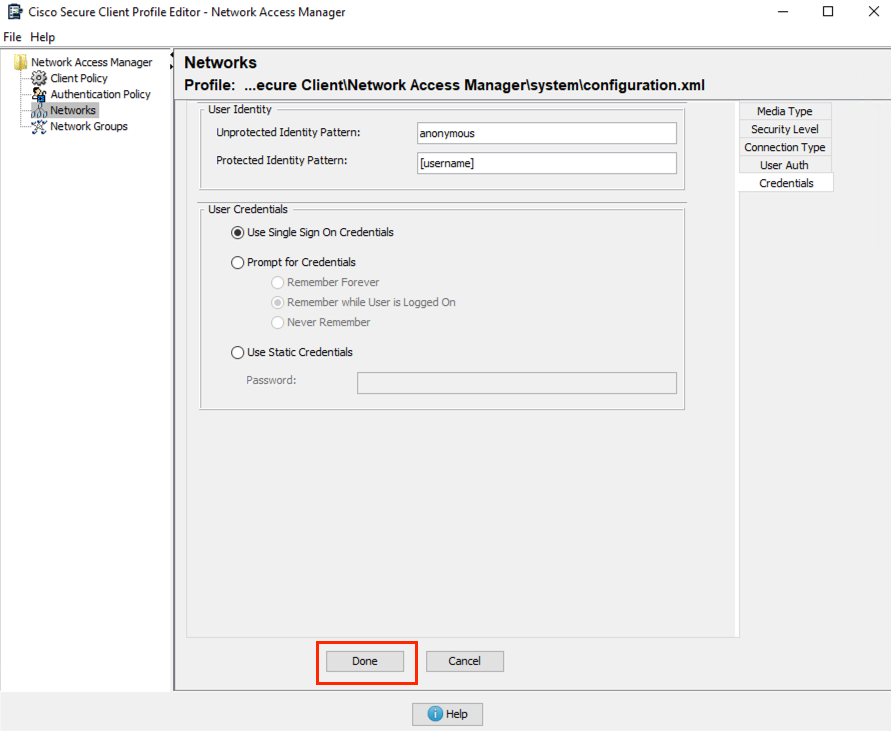 Secure Client user interface