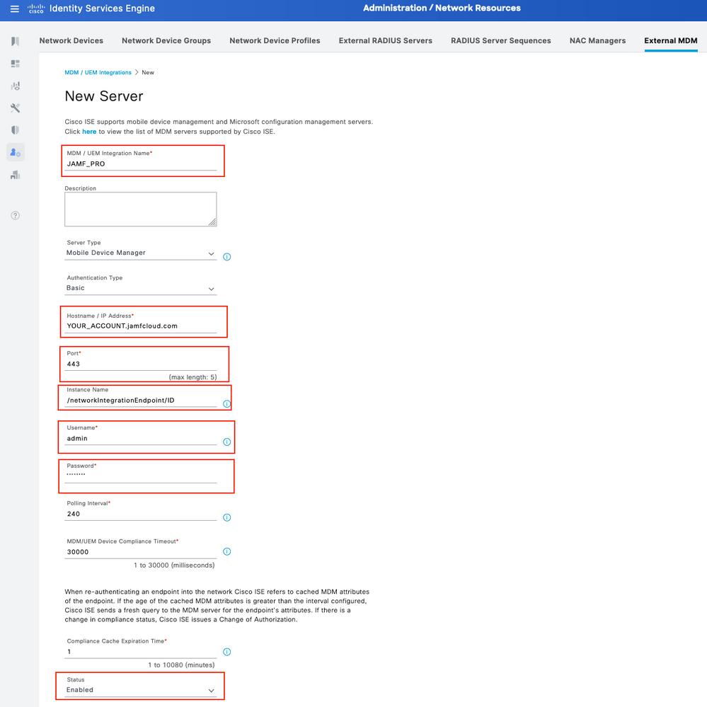 ISE MDM JAMF PRO configuration example