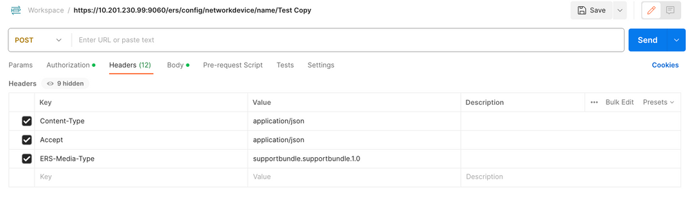 Postman Header Settings