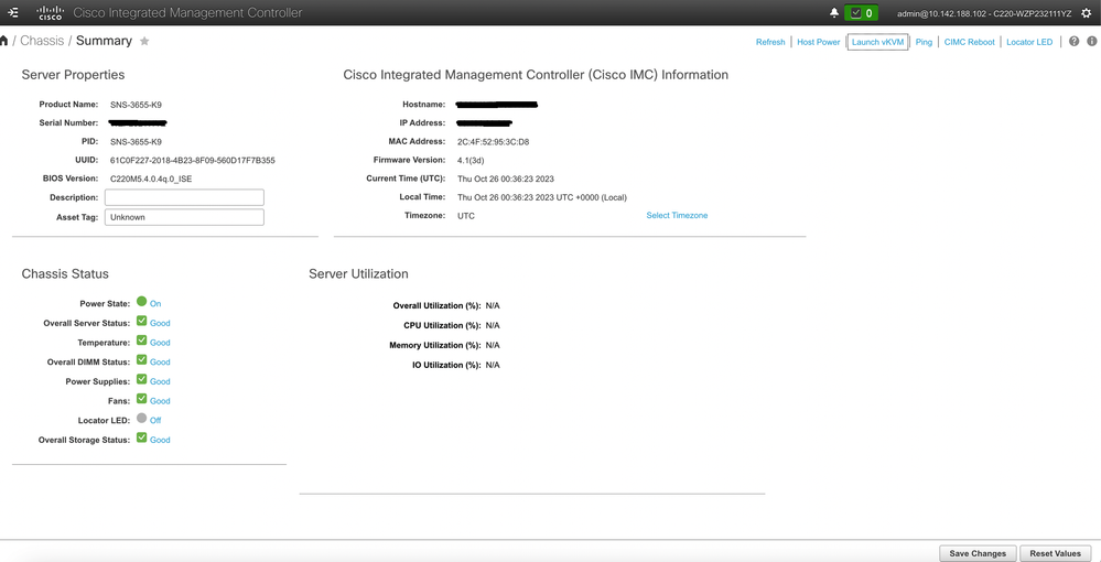 CIMC GUI during Installation