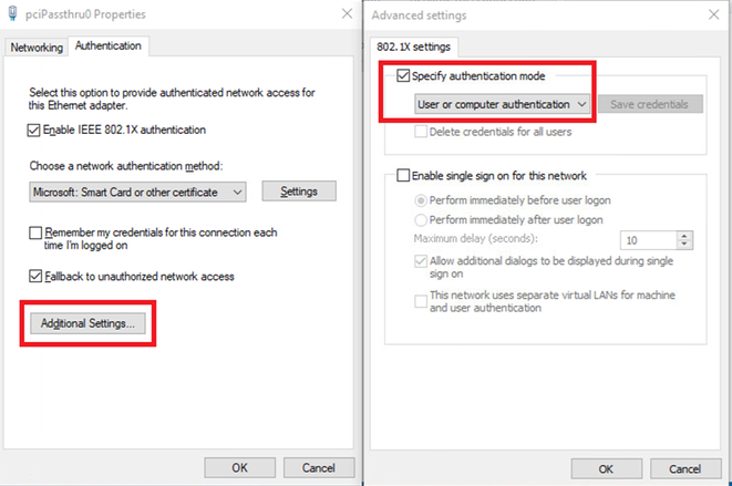 Specify Authentication Mode