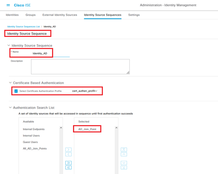 Add Identity Source Sequences