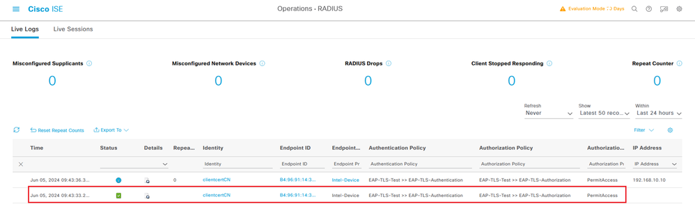 Radius Live Log