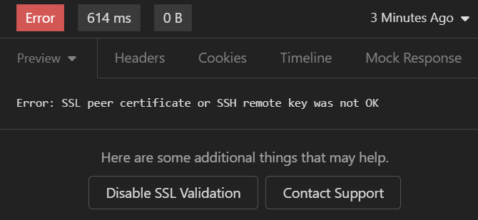 erro de certificado SSL