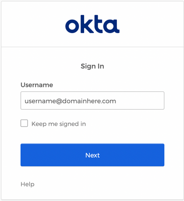 OKTA credentials Sign In