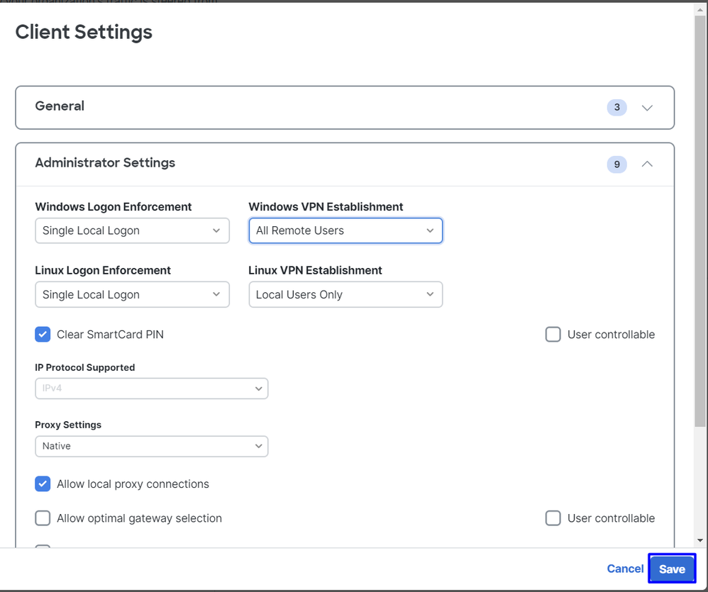 Cisco Secure Access - Windows Windows VPN Establishment 2