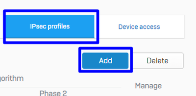 Sophos:IPsecプロファイル