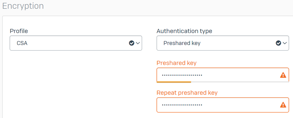 Sophos – サイト間VPN – 暗号化