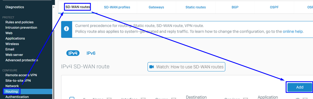 Sophos:SD-Wanルート