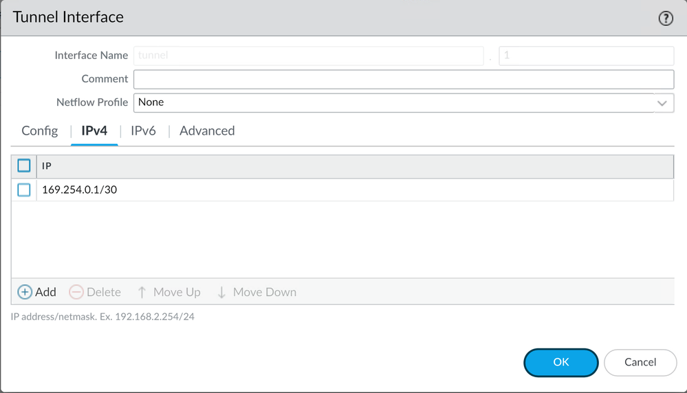 Palo Alto - Tunnel Interface - IPV4