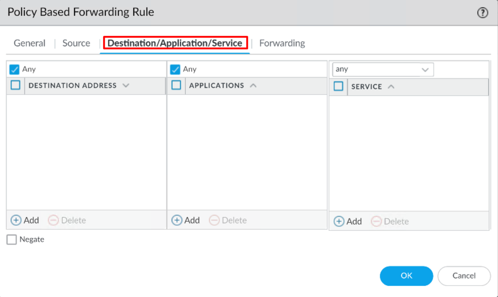 Palo Alto - Policy Based Forwarding - Destination