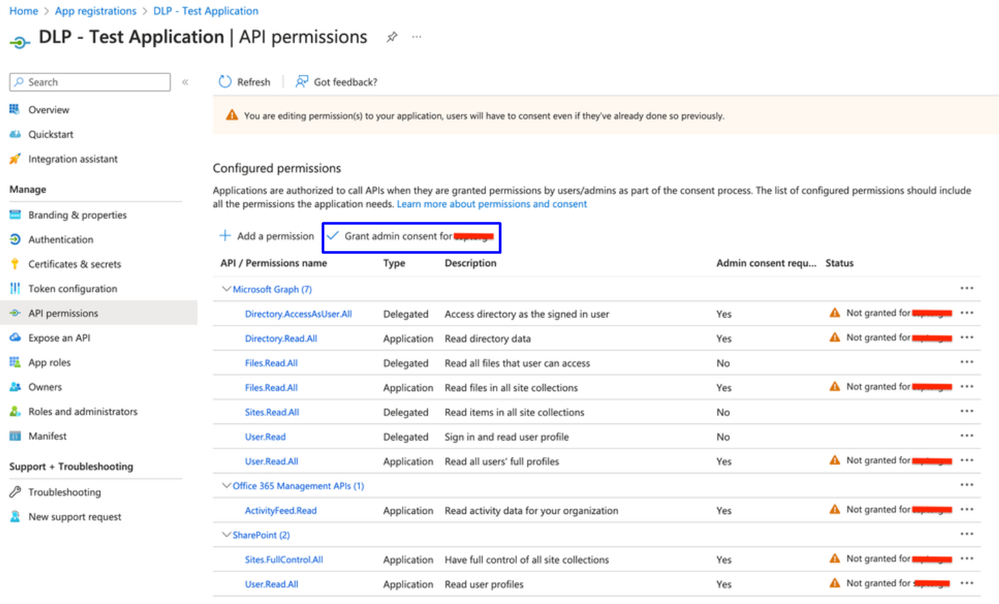 Azure - Grant Permissions