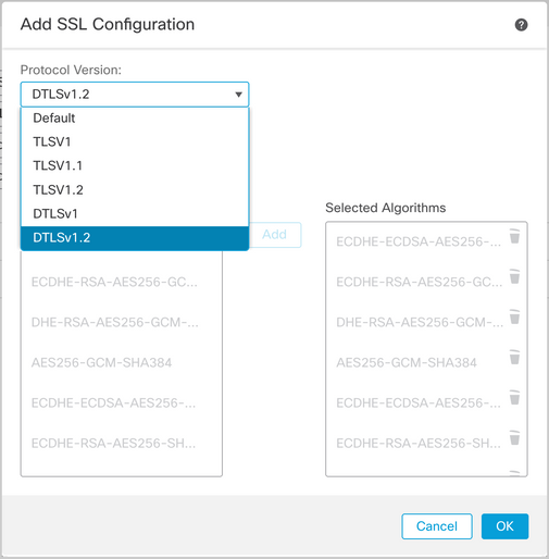 Select DTLSv1.2 Protocol