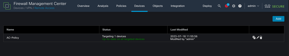 Remote Access Policy on FMC