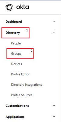 Okta Directory Group Navigation