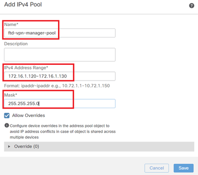 IPv4-Adresspool für Manager-VPN-Client