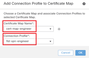 Bindende Zertifikatzuordnung für Techniker-VPN-Client