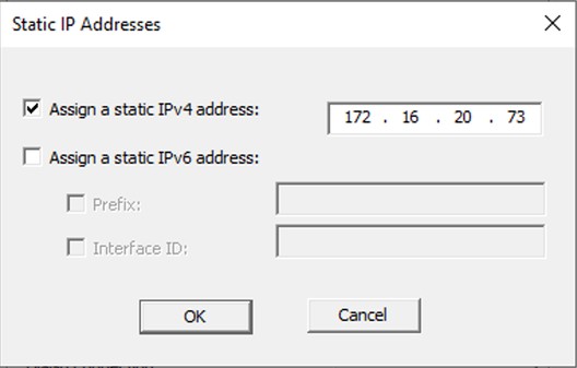 Assign Static IP Address