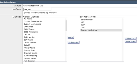 Custom Log Entries in CEF Log Subscription