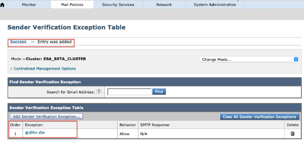 Exception Table