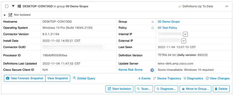 Computer Moved to Specified Group in the Automated Action Setting