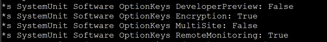 Option Key Log Lines from Collected Log Bundle