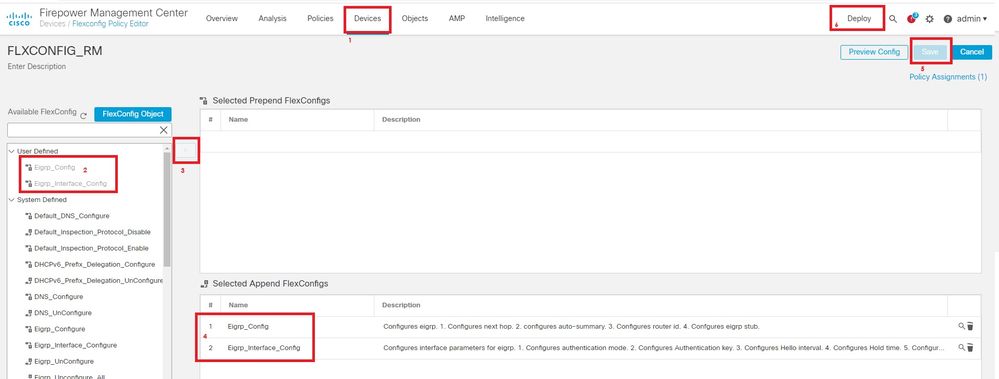 Assign FelxConfig Objects to the FlexConfig  Policy