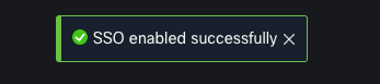SSO Enabled Successfully