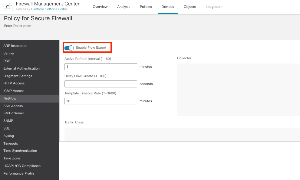 Enabling NetFlow