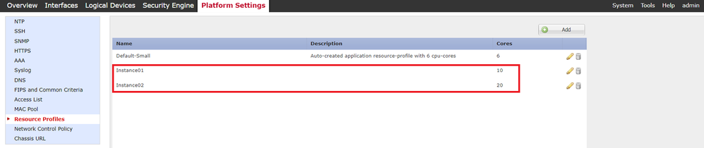 Confirm Resource Profile