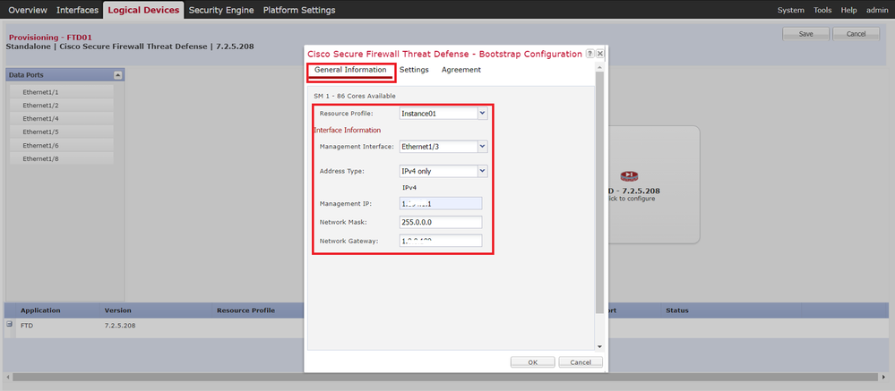 Configure Profile/Management Interface/Management IP