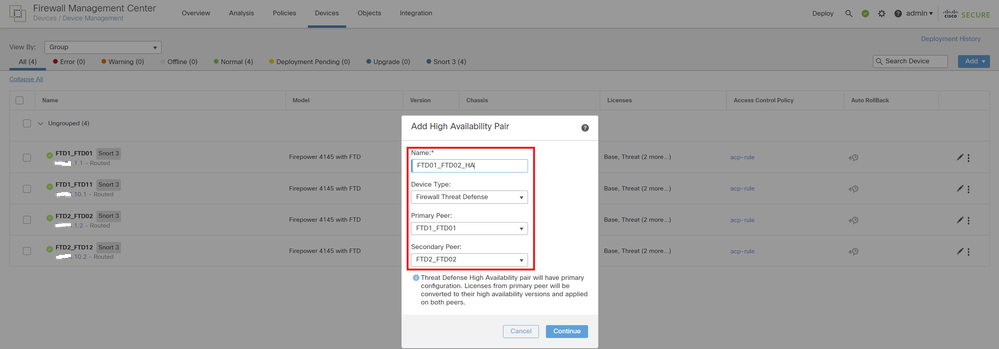 Add 1st Failover Pair