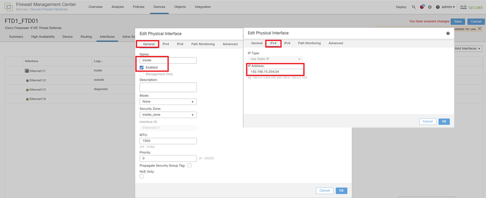 Set Active IP for Data Interface