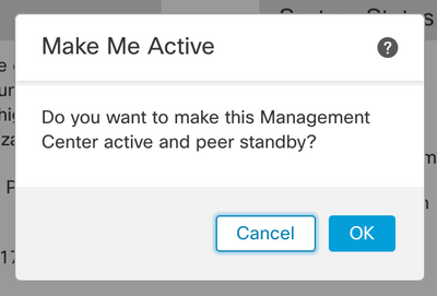 Select OK to Make the Desire Peer Active