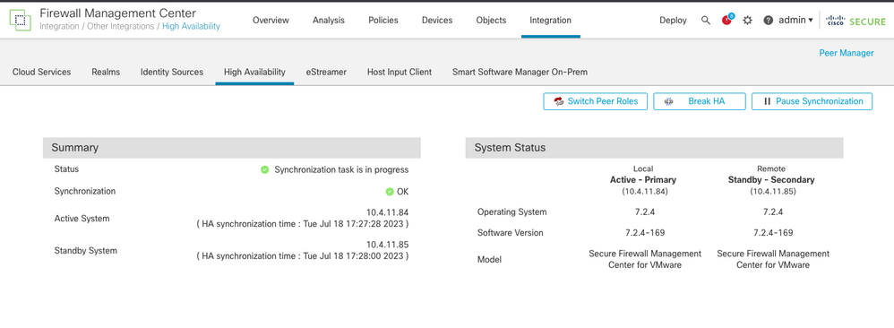 Upgrade Validation in FMC