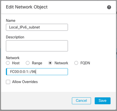 Edit Network Object