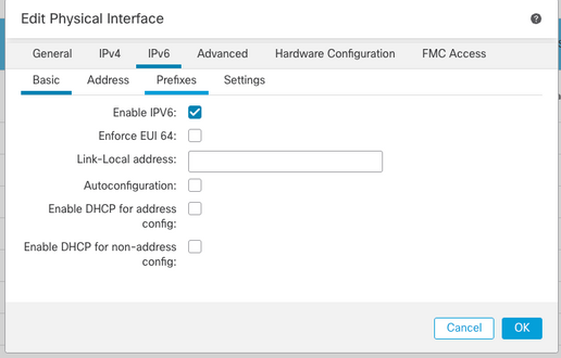 IPv6 Interface Configuration