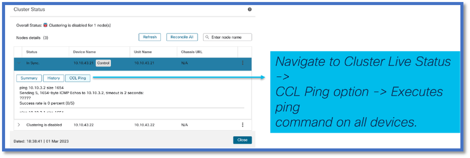 CCL ping command