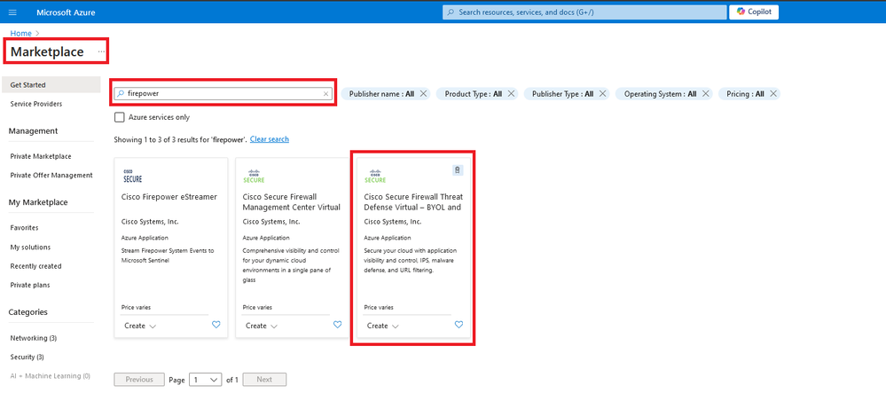 Search for Firepower and Select Cisco Secure Firewall Threat Defense Virtua - BOYL