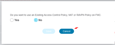 Cancel option for Existing Configuration