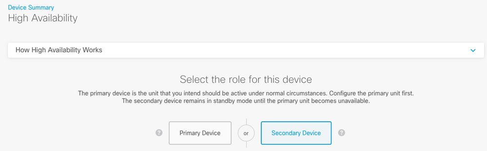 High Availability secondary