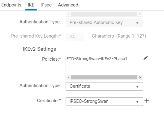 Create New VPN Topology - IKE